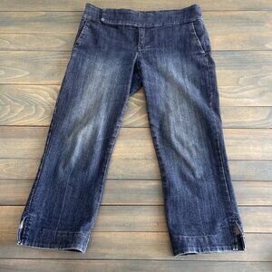 Tommy Hilfiger Women Capri Jeans 4 Straight Leg Stretchy Dark Wash Denim (E8)
